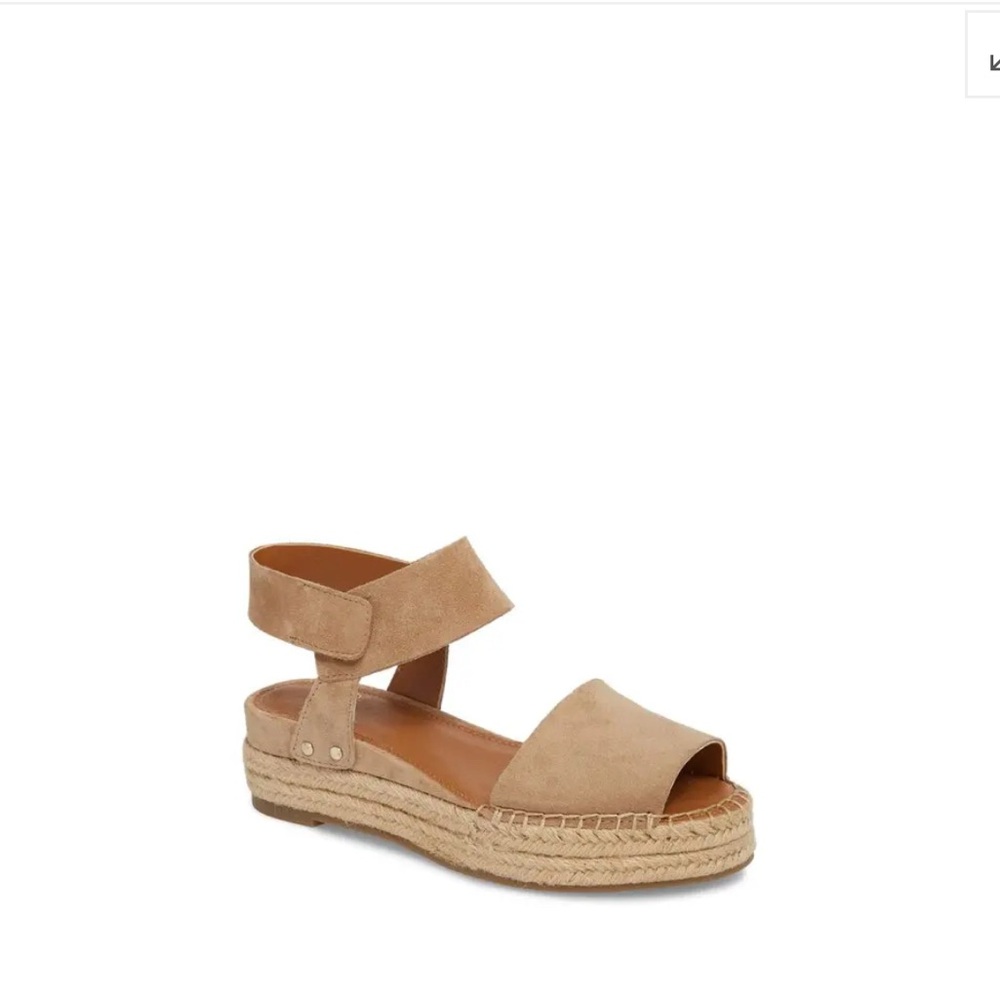 Oak Platform Wedge Espadrille Beige/Suede/ Women Size 9.5 (EUR 39.5)